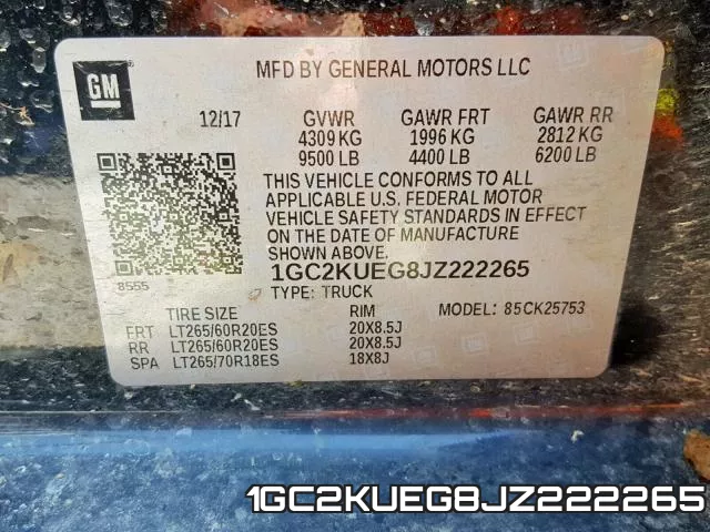 1GC2KUEG8JZ222265 фото 2