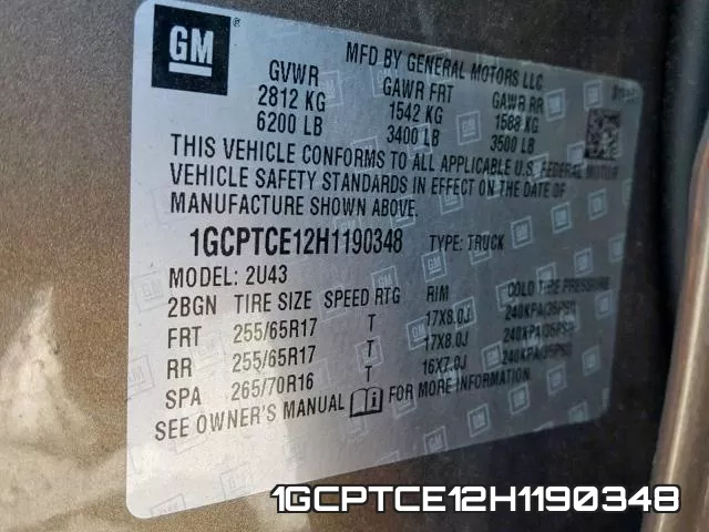 1GCPTCE12H1190348 фото 2