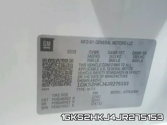 1GKS2HKJ4JR275153 фото 2