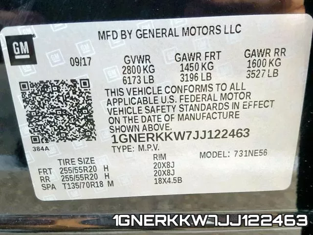 1GNERKKW7JJ122463 фото 2