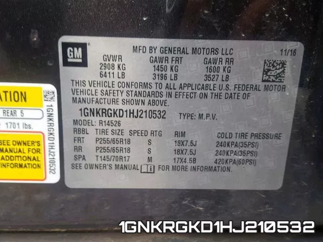 1GNKRGKD1HJ210532 фото 2