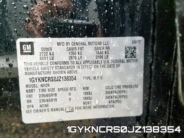 1GYKNCRS0JZ138354 фото 2