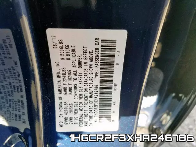 1HGCR2F3XHA246786 фото 2