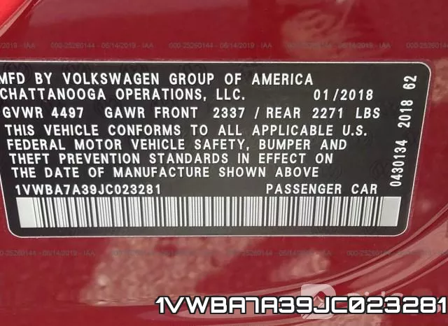 1VWBA7A39JC023281 фото 10
