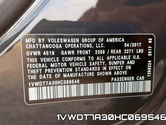 1VWDT7A30HC069546 фото 2