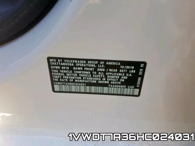 1VWDT7A36HC024031 фото 2