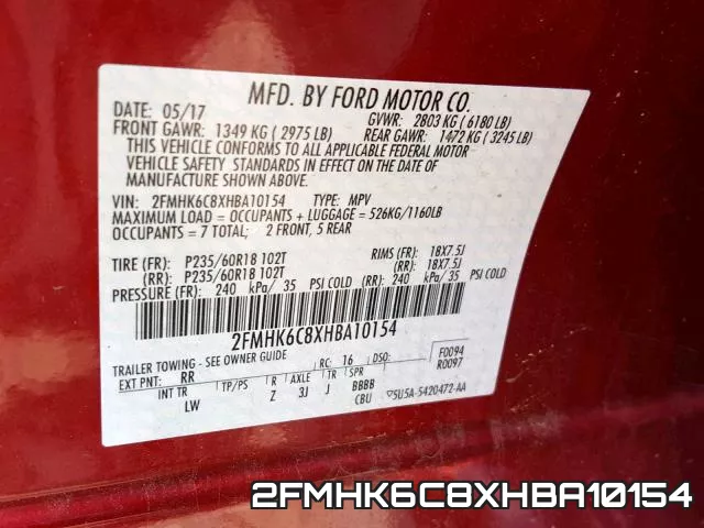 2FMHK6C8XHBA10154 фото 2