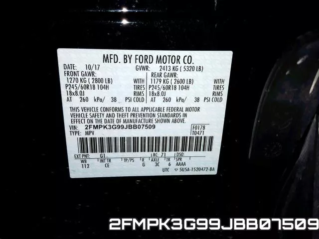2FMPK3G99JBB07509 фото 2