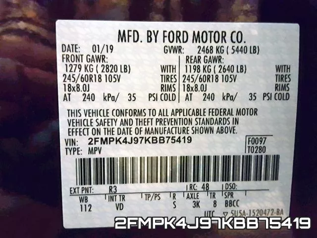 2FMPK4J97KBB75419 фото 2