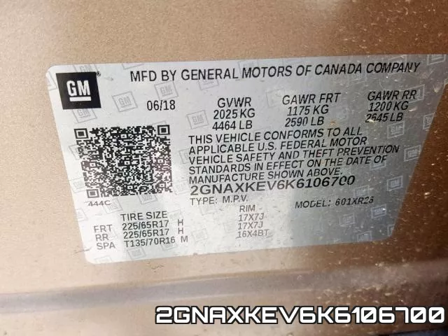 2GNAXKEV6K6106700 фото 2
