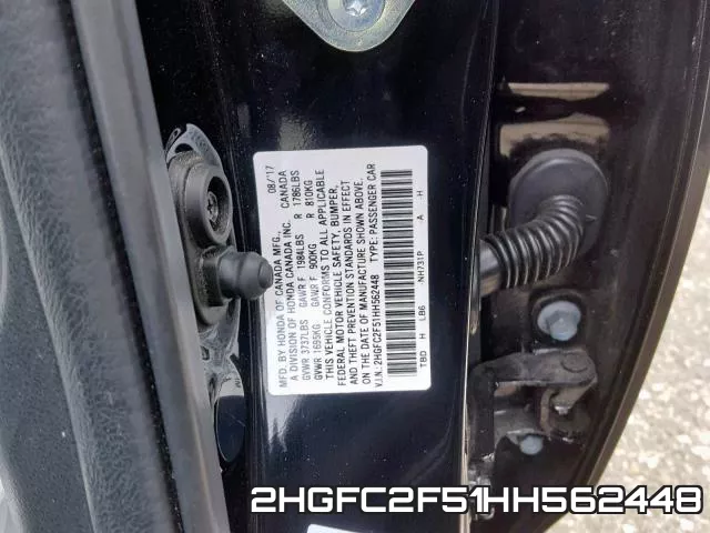 2HGFC2F51HH562448 фото 2
