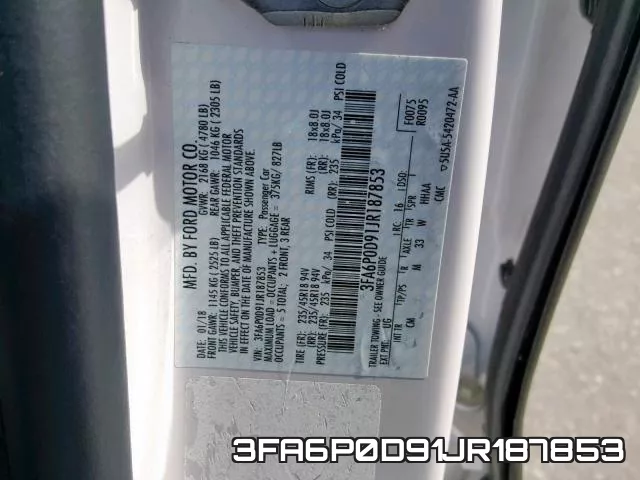 3FA6P0D91JR187853 фото 2