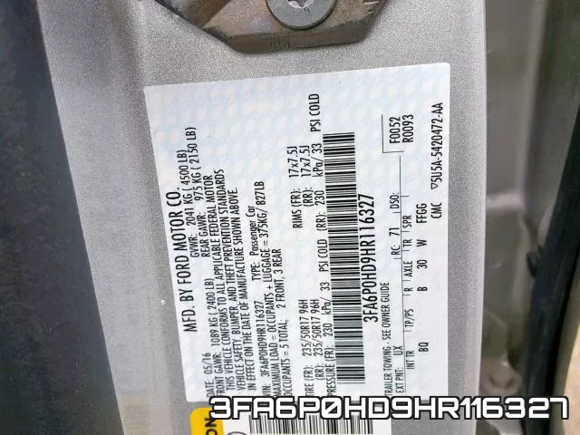 3FA6P0HD9HR116327 фото 2