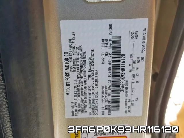 3FA6P0K93HR116120 фото 2