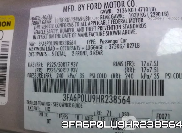 3FA6P0LU9HR238564 фото 10