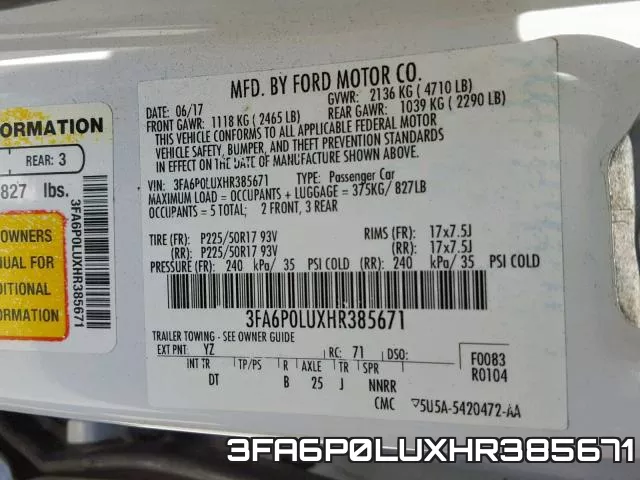 3FA6P0LUXHR385671 фото 2