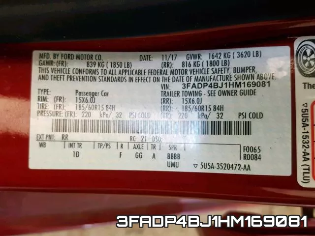 3FADP4BJ1HM169081 фото 2