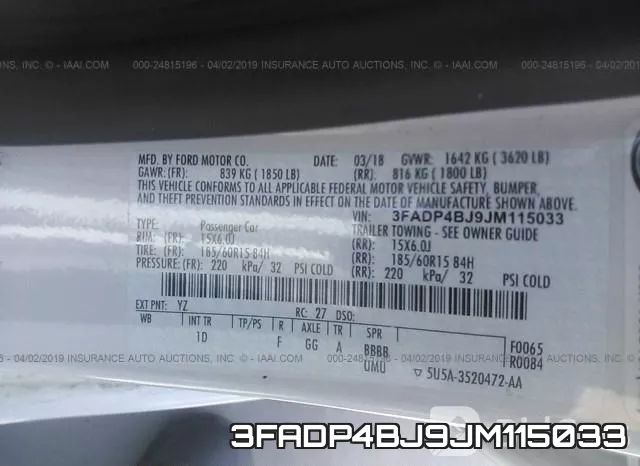 3FADP4BJ9JM115033 фото 10
