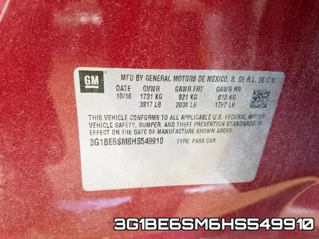 3G1BE6SM6HS549910 фото 2