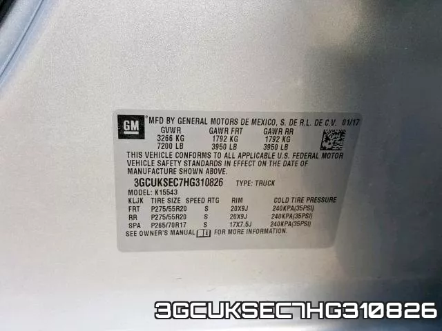 3GCUKSEC7HG310826 фото 2