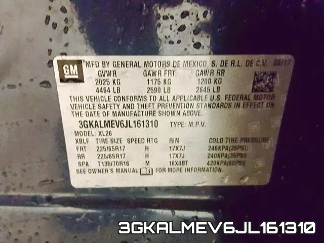 3GKALMEV6JL161310 фото 2