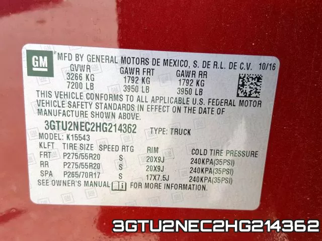 3GTU2NEC2HG214362 фото 2