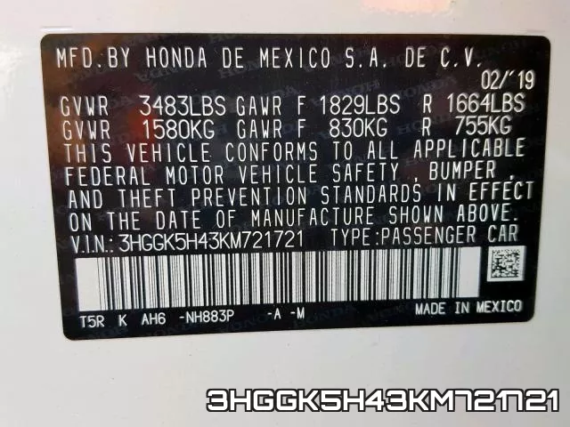 3HGGK5H43KM721721 фото 2