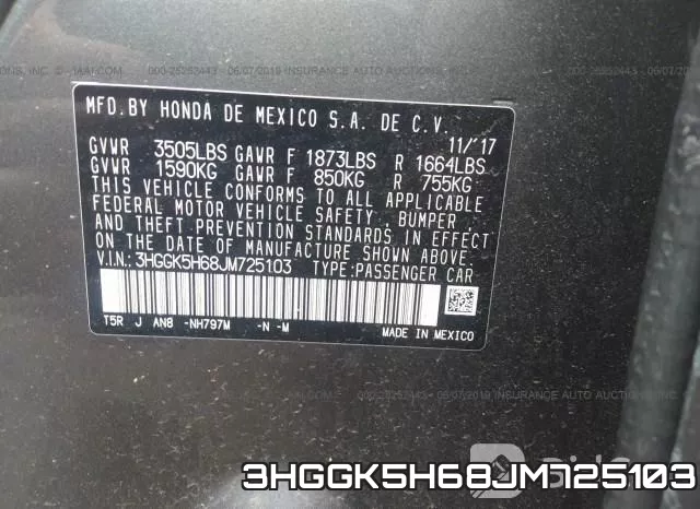 3HGGK5H68JM725103 фото 10