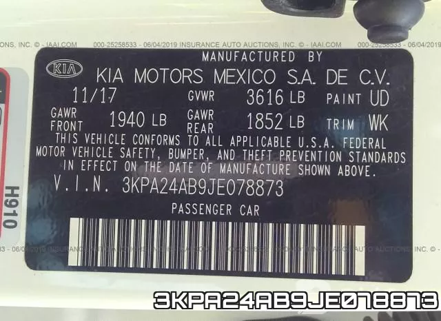 3KPA24AB9JE078873 фото 10