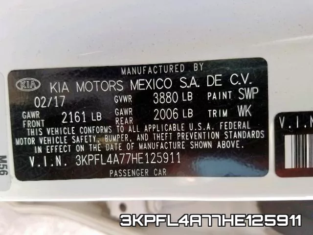 3KPFL4A77HE125911 фото 2
