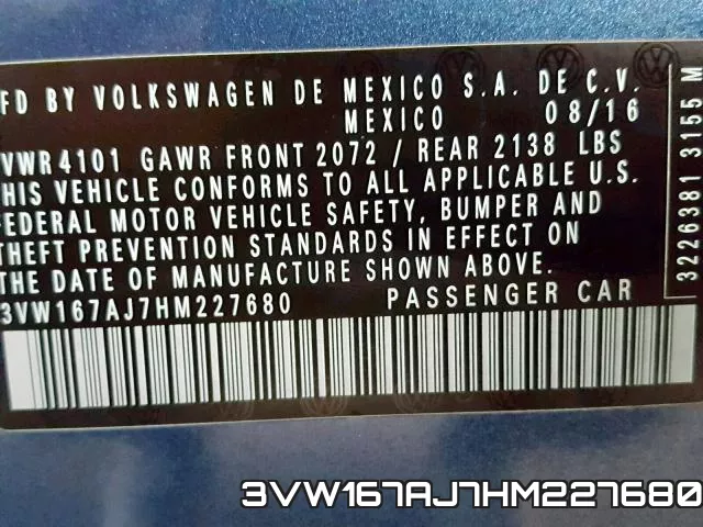 3VW167AJ7HM227680 фото 2