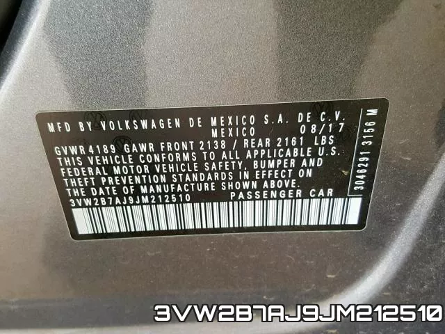 3VW2B7AJ9JM212510 фото 2