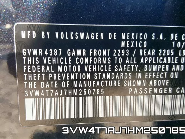 3VW4T7AJ7HM250785 фото 2