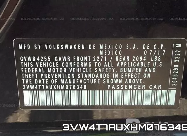 3VW4T7AUXHM076348 фото 10