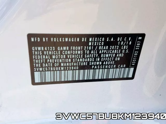 3VWC57BU8KM123940 фото 2