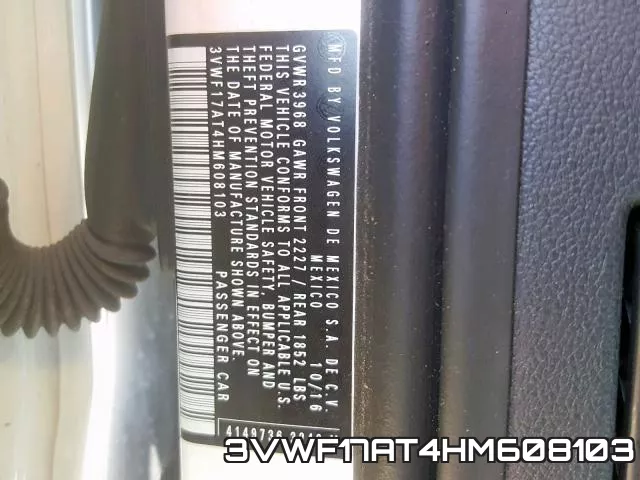 3VWF17AT4HM608103 фото 2
