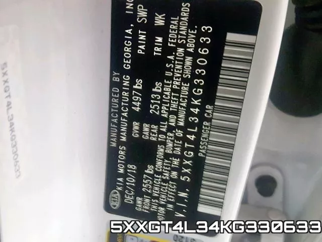 5XXGT4L34KG330633 фото 2