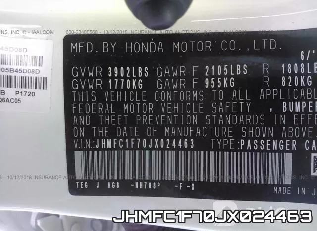 JHMFC1F70JX024463 фото 10