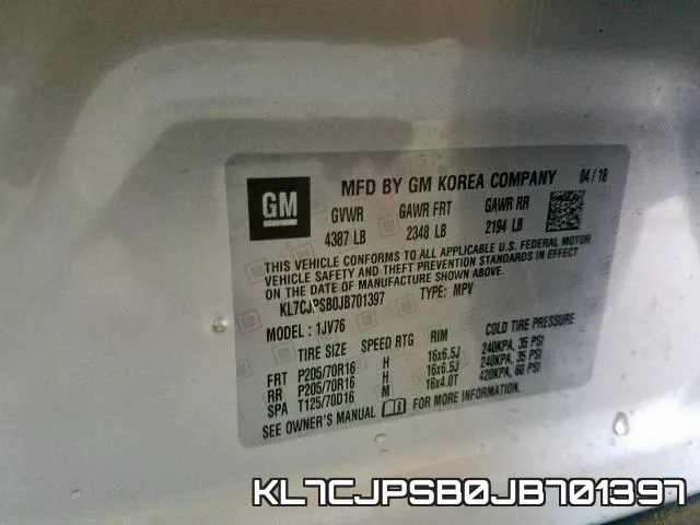 KL7CJPSB0JB701397 фото 2