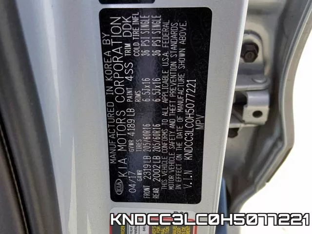 KNDCC3LC0H5077221 фото 2