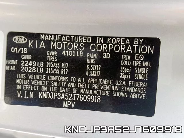 KNDJP3A52J7609918 фото 2