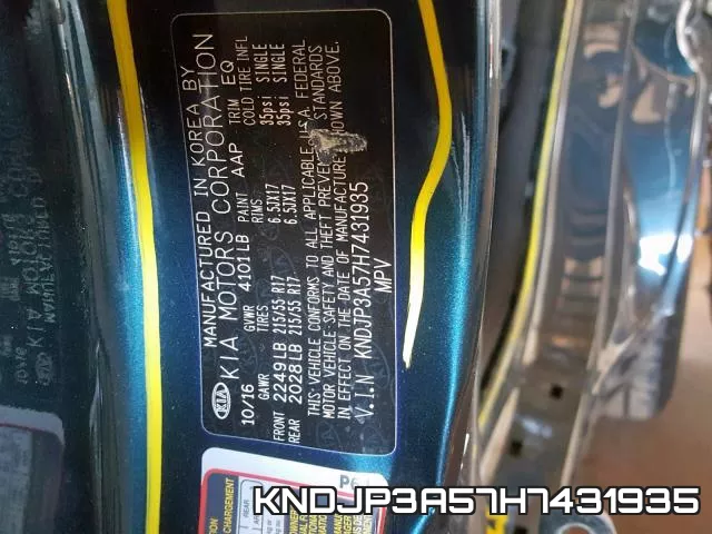 KNDJP3A57H7431935 фото 2