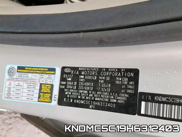KNDMC5C19H6312403 фото 2