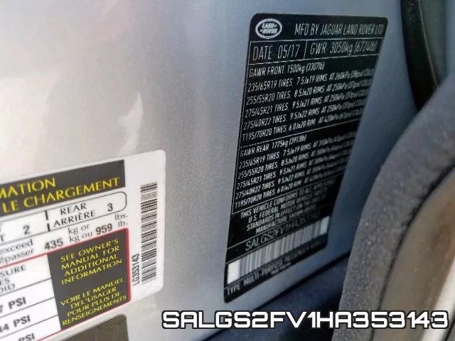 SALGS2FV1HA353143 фото 2