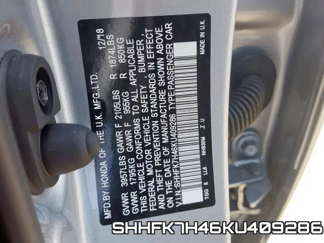 SHHFK7H46KU409286 фото 2