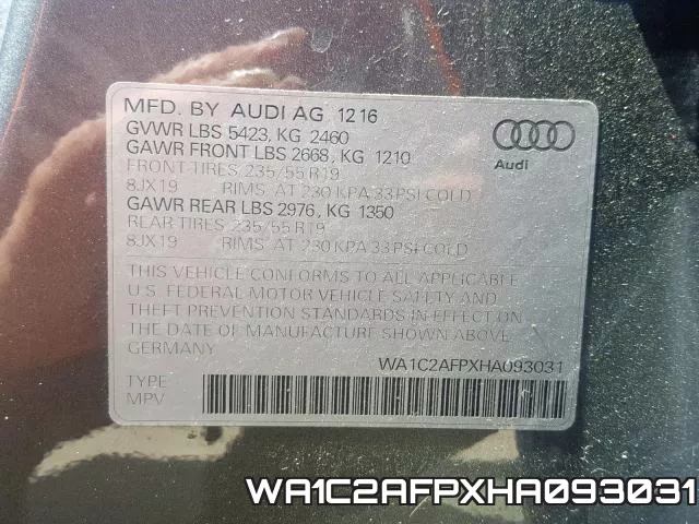 WA1C2AFPXHA093031 фото 2