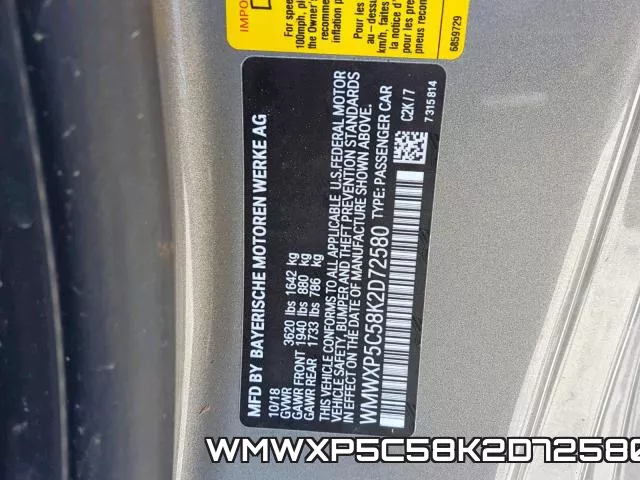 WMWXP5C58K2D72580 фото 2