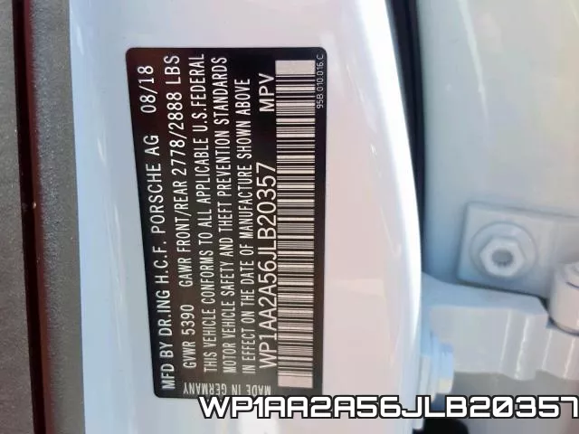 WP1AA2A56JLB20357 фото 2