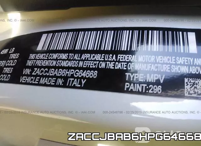 ZACCJBAB6HPG64668 фото 10