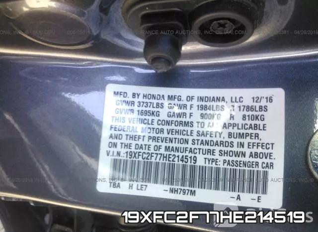 19XFC2F77HE214519 фото 10